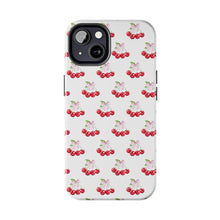 Load image into Gallery viewer, Bow of cherries white, Gloss Tough iPhone Case