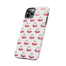 Load image into Gallery viewer, Bow of cherries white, Gloss Tough iPhone Case