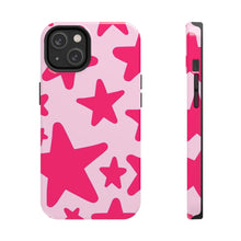Load image into Gallery viewer, Hot Pink stars, light pink Tough iPhone Cases