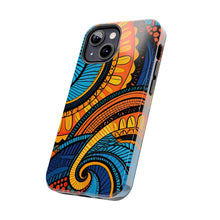 Load image into Gallery viewer, Ankara Blue Swirls Tough iPhone Cases
