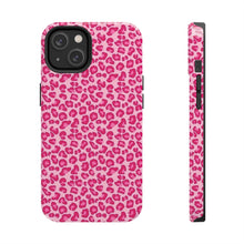 Load image into Gallery viewer, Hot pink leopard print Tough iPhone Cases