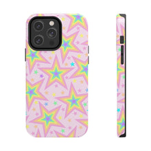Load image into Gallery viewer, Rainbow stars, Light pink Tough iPhone Cases