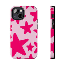 Load image into Gallery viewer, Hot Pink stars, light pink Tough iPhone Cases