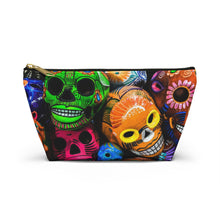 Load image into Gallery viewer, Sugar Skull Make-Up Case/Travel Case/Accessory Pouch w T-bottom