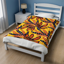 Load image into Gallery viewer, Ankara Flower Velveteen Plush Blanket 50x60