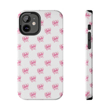 Load image into Gallery viewer, Pink bow white, Gloss Tough iPhone Case