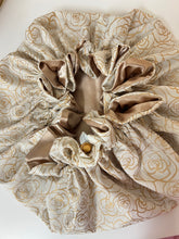 Load image into Gallery viewer, Gold roses Adjustable Satin Bonnet