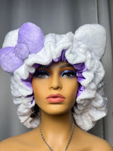 Load image into Gallery viewer, White Cat Ears 3d Adjustable Plush Bonnet