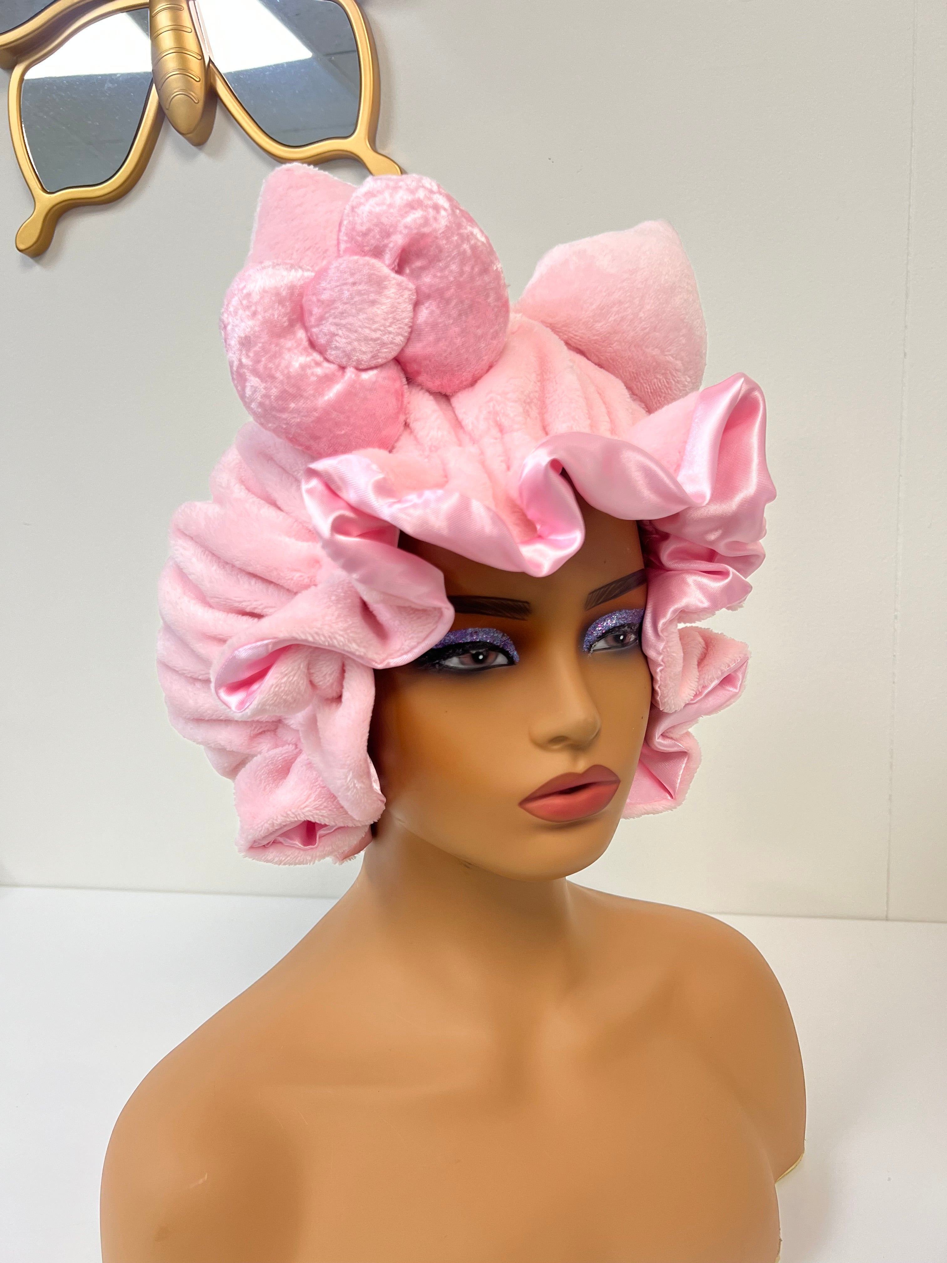 Light Pink Cat Ears 3d Adjustable Plush Bonnet – nvbeautyexpress