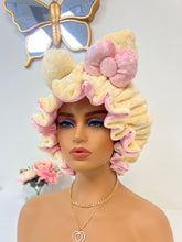 Load image into Gallery viewer, Buttercream Cat Ears 3d Adjustable Plush Bonnet