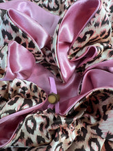 Load image into Gallery viewer, Pink Leopard Adjustable XL Satin Bonnet