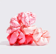 Load image into Gallery viewer, HK Recycled Fabric Puffy Scrunchies 3pc Set