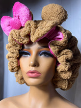 Load image into Gallery viewer, Brown Teddy Ears 3d Adjustable Plush Bonnet