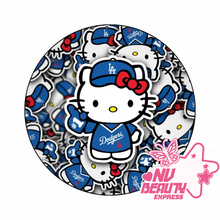 Load image into Gallery viewer, LA Dodgers Kitty Plush Bonnet Adjustable