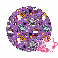 Load image into Gallery viewer, Purple Halloween Kitty Plush Bonnet