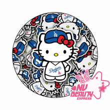 Load image into Gallery viewer, LA Dodgers Kitty Plush Bonnet Adjustable