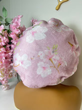 Load image into Gallery viewer, Cherry Blossom Plush Bonnet w/ Light Pink Satin

