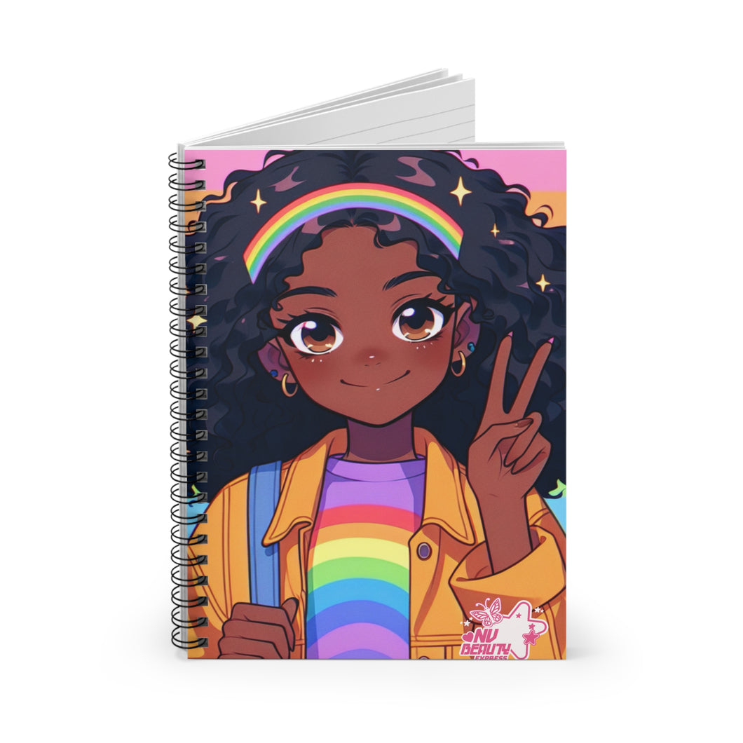Nila Rainbow Sparkles Spiral Notebook - Ruled Line