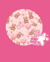 Load image into Gallery viewer, Pink Bears Valentines Day Adjustable Plush Bonnet
