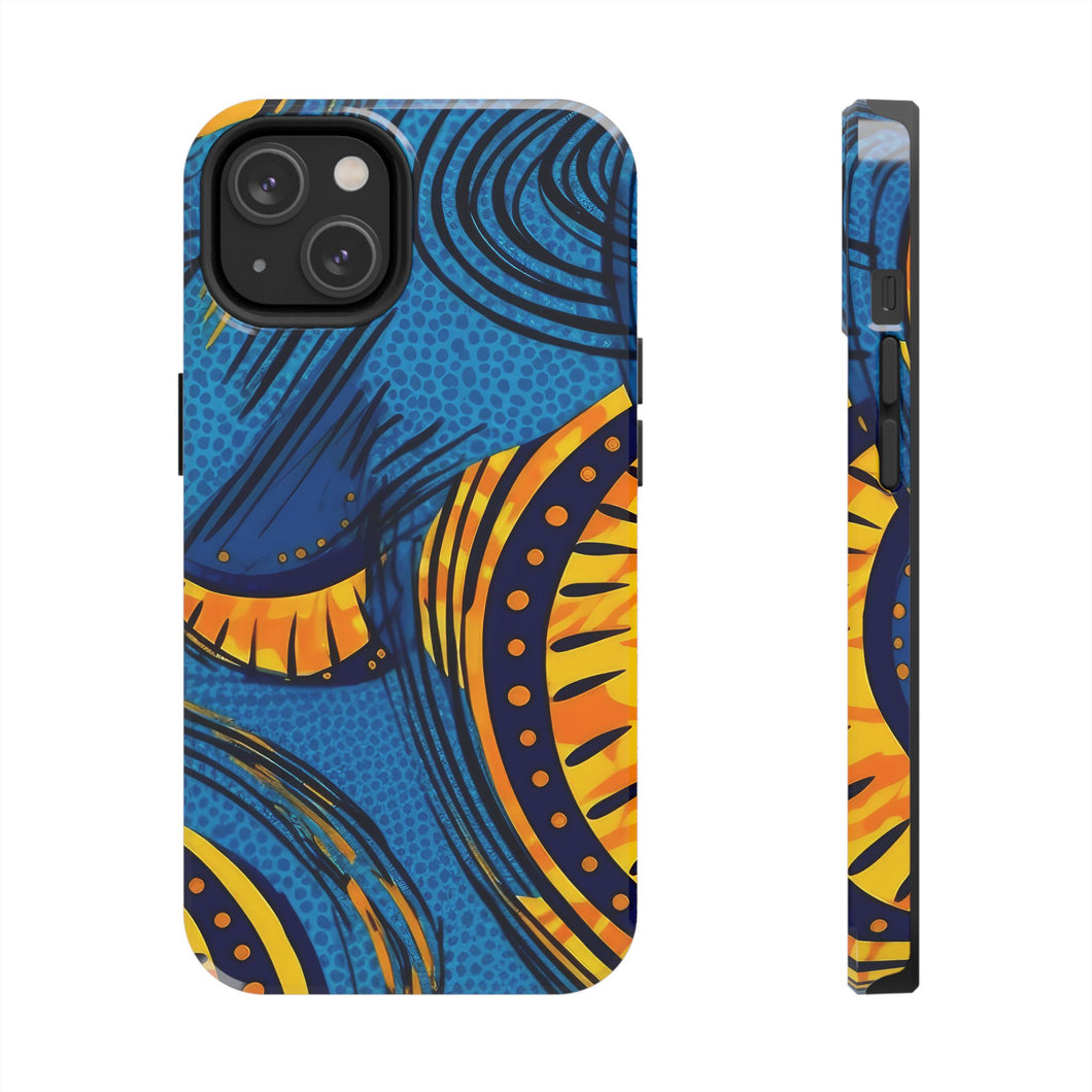 Ankara Blue Tough iPhone Cases