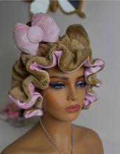 Load image into Gallery viewer, Brown Cat Ears 3d Adjustable Plush Bonnet
