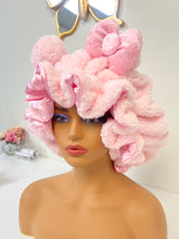 Load image into Gallery viewer, Light Pink Teddy Ears 3d Adjustable Plush Bonnet
