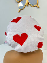 Load image into Gallery viewer, PINK &amp; RED HEARTS PLUSH BONNET

