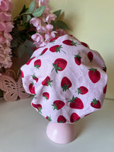 Load image into Gallery viewer, Little Strawberry Newborn Size Adjustable Bonnet
