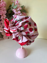 Load image into Gallery viewer, Little Strawberry Newborn Size Adjustable Bonnet
