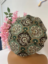 Load image into Gallery viewer, Emerald Paisley Adjustable Ruffles Cotton Bonnet
