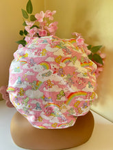 Load image into Gallery viewer, C Bears Rainbow Clouds Adjustable Cotton Satin Lined Bonnet
