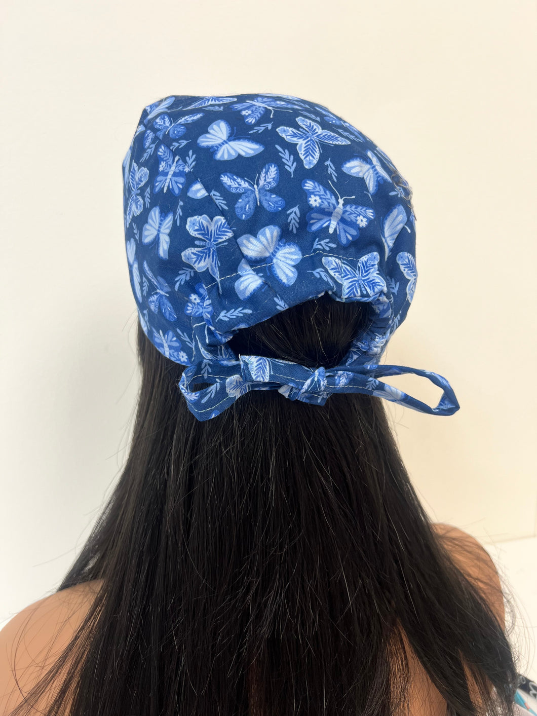 Dark Blue Butterflies Surgical/Scrub Cap