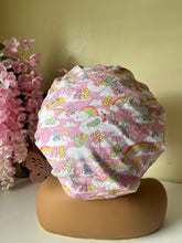 Load image into Gallery viewer, Rainbow Care Bears Adjustable Cotton Satin Lined Bonnet
