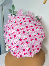 Load image into Gallery viewer, Strawberry HK Adjustable Cotton Satin Lined Bonnet
