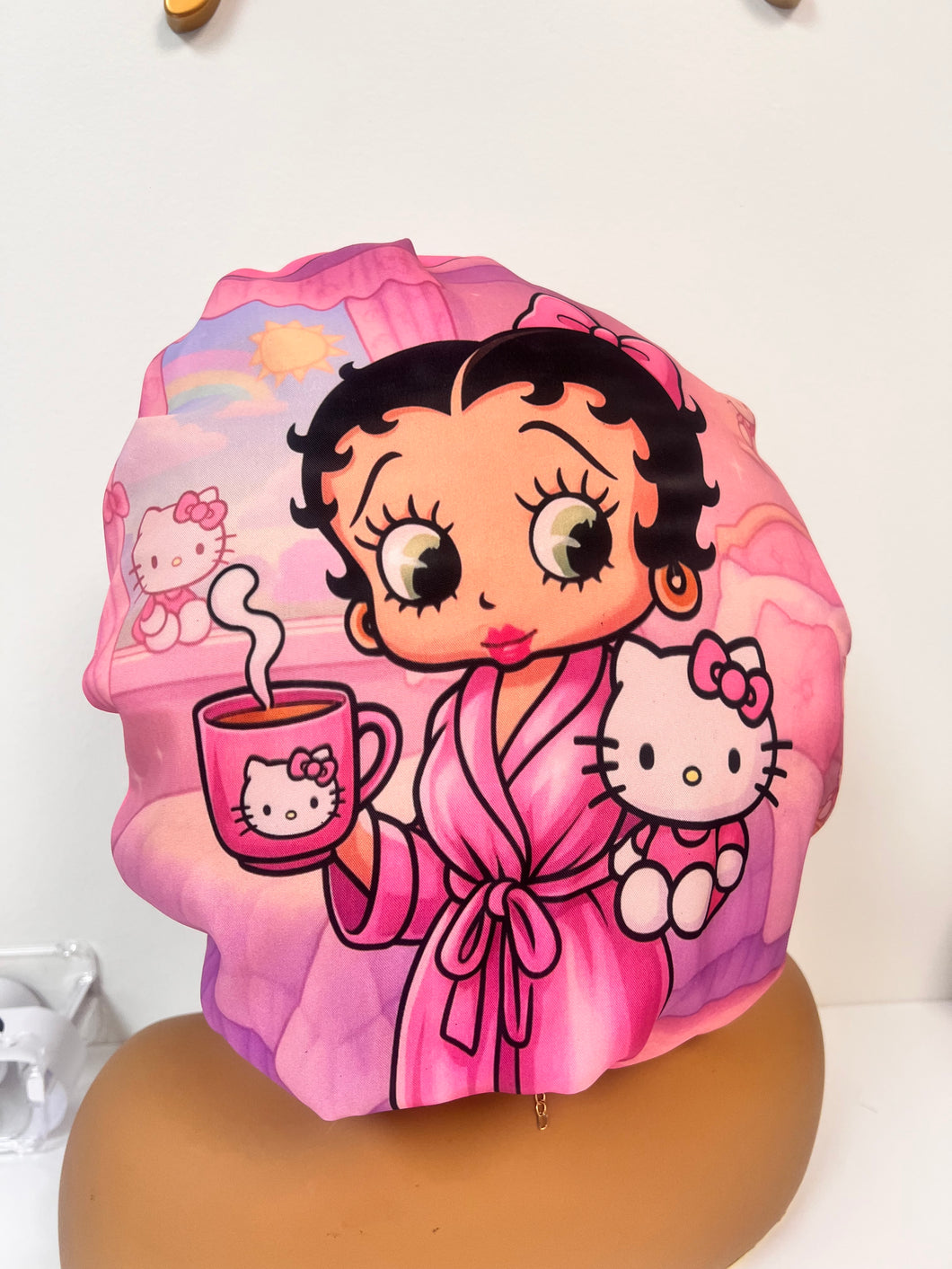 HK/BETTY Plush Bonnet or ShowerCap ADJUSTABLE