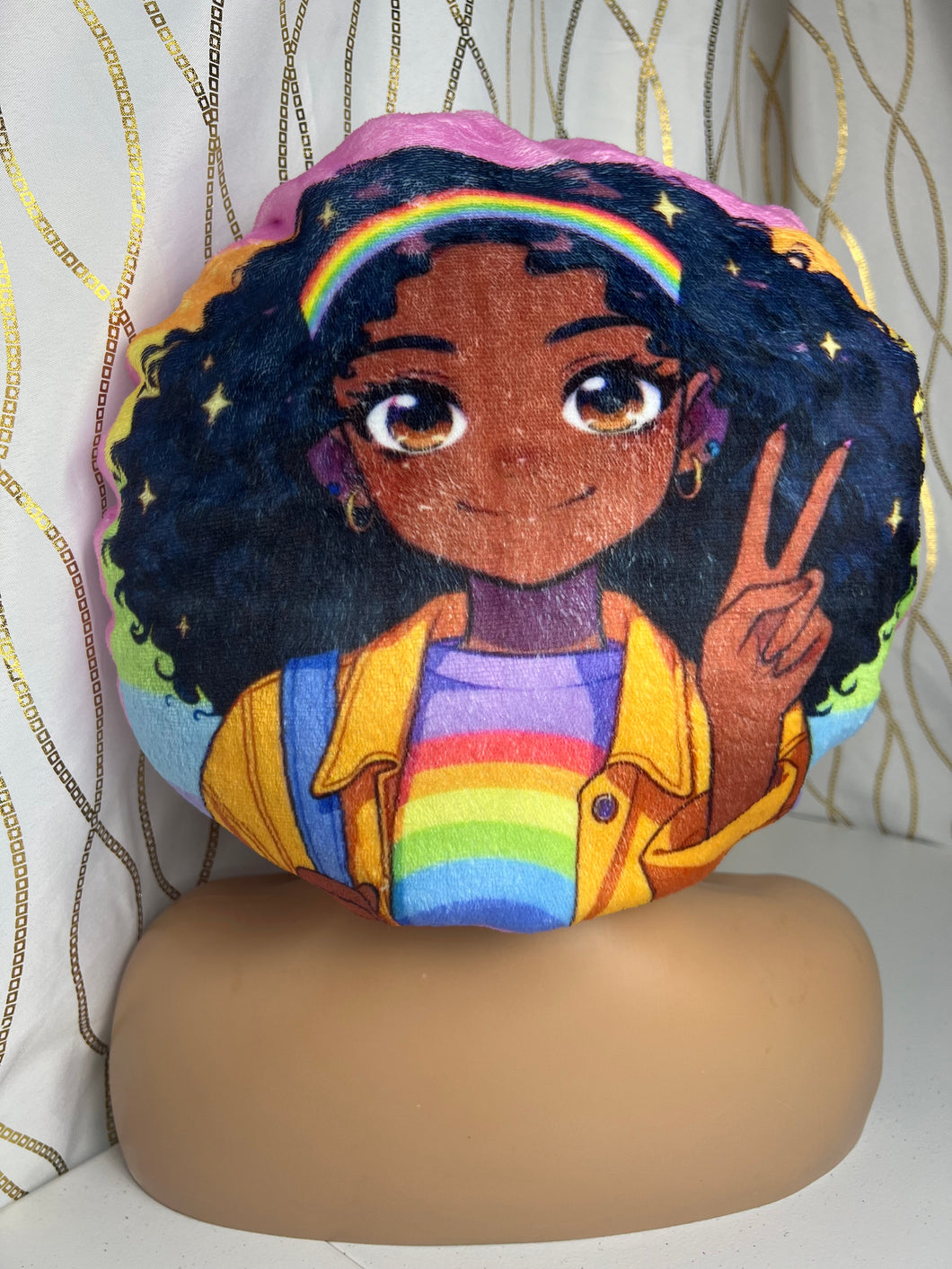 Nila Rainbow Sparkles Plush Bonnet