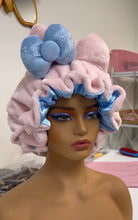 Load image into Gallery viewer, Light Pink Cat Ears 3d Adjustable Plush Bonnet
