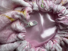 Load image into Gallery viewer, Cherry Blossom Plush Bonnet w/ Light Pink Satin
