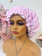 Load image into Gallery viewer, Cupid Kitty Valentines Day Adjustable Plush Bonnet
