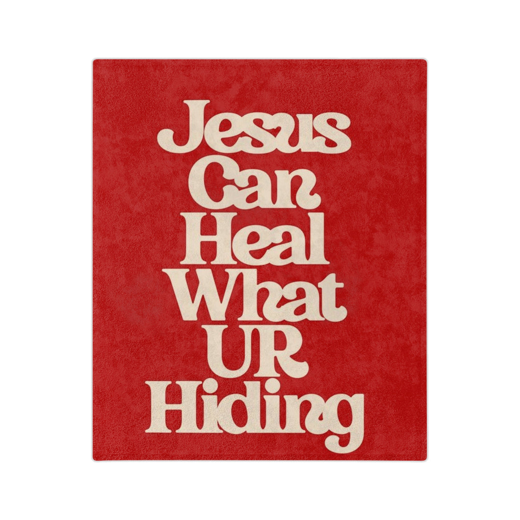 Jesus can heal, red Plush Blanket