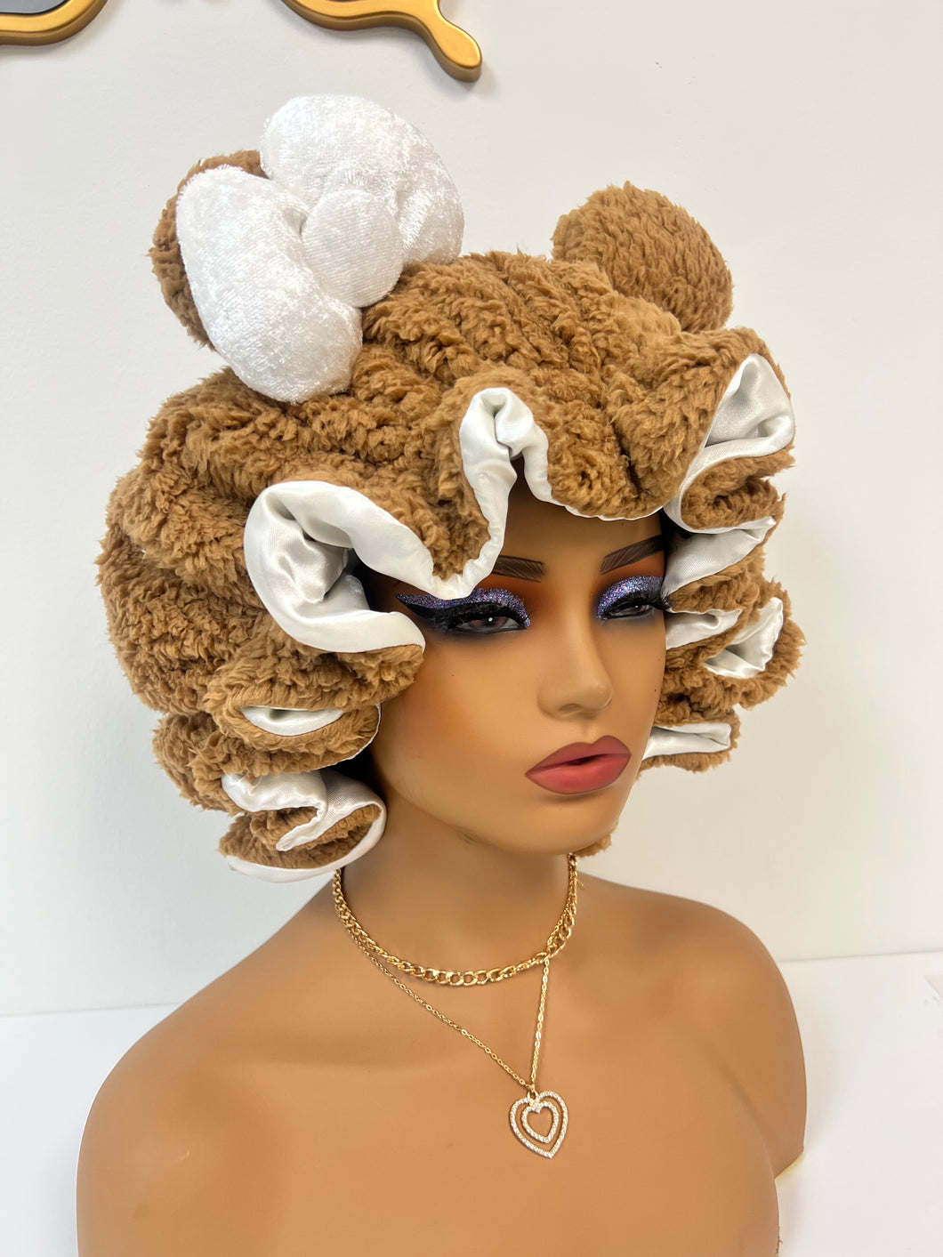 Brown Teddy Ears 3d Adjustable Plush Bonnet