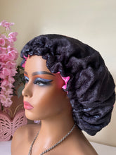 Load image into Gallery viewer, AKA Plush Bonnet Satin Lined Adjustable (Copy)
