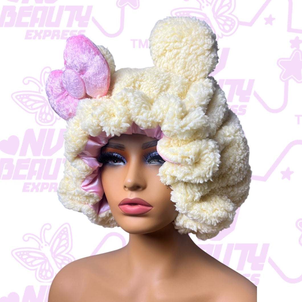 BUTTERCREAM Teddy Ears 3d Adjustable Plush Bonnet