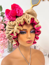 Load image into Gallery viewer, Brown Cat Ears 3d Adjustable Plush Bonnet
