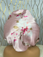 Load image into Gallery viewer, Light Pink &amp; Hot Pink Satin bonnet Reservable
